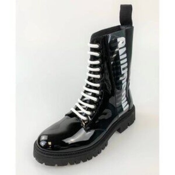 NIB Authentic Moschino PVC Logo Boots - Picture 3 of 13
